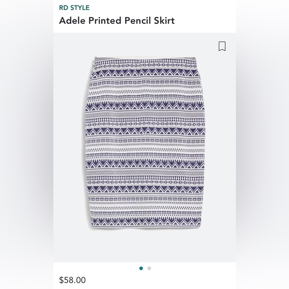 RD Style Fitted Printed Pencil Skirt - Picture 8 of 8